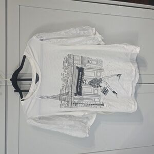 Love & Lace Parisian themed Blouse XL  Great condition
